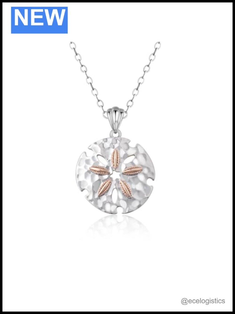 S925 Sterling Silver Sand Dollar Necklace Pendant Hawaiian Beach Jewelry